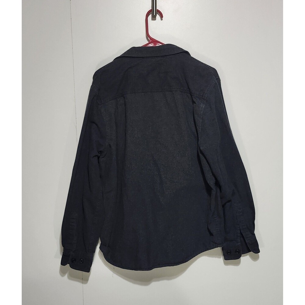 Coleman Mens Dark Gray Black Long Sleeve Button Down Shirt Size L Cotton Blend - Picture 2 of 10